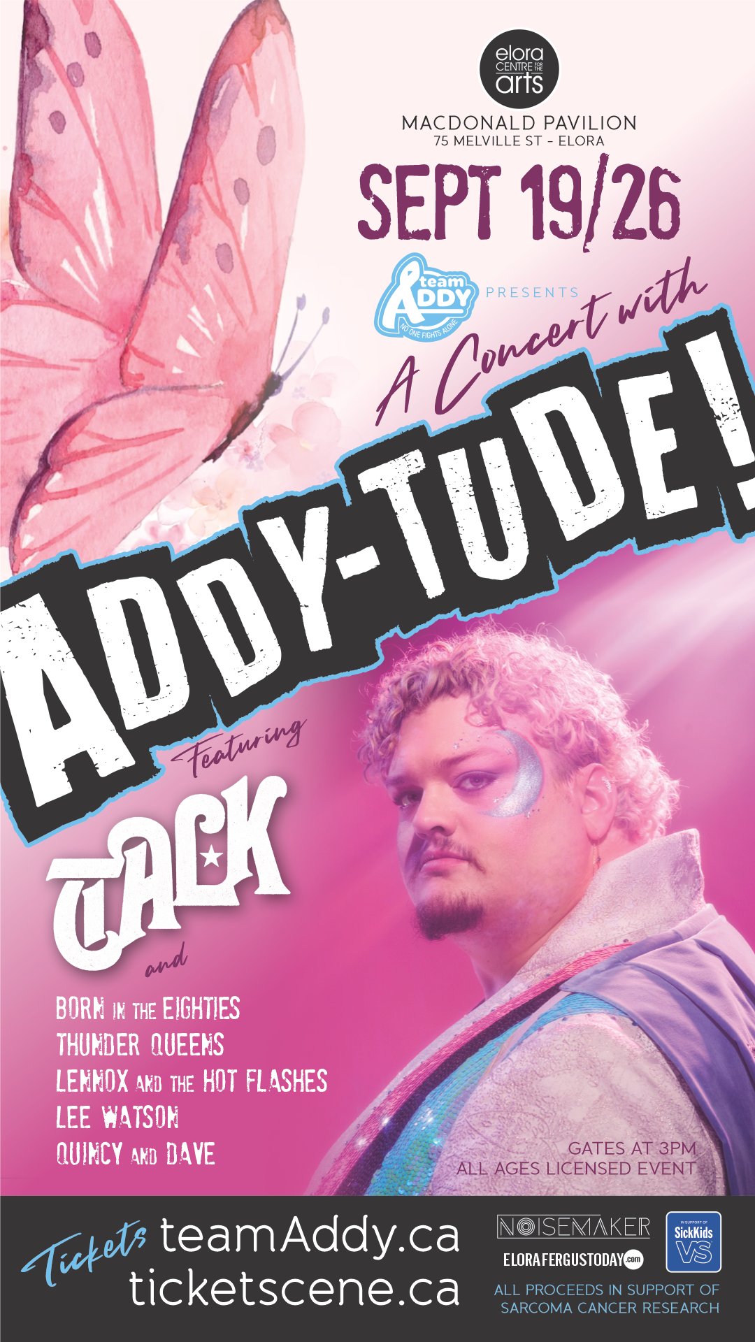 A Concert with ADDY-TUDE 2026 poster featuring TALK and the full artist lineup